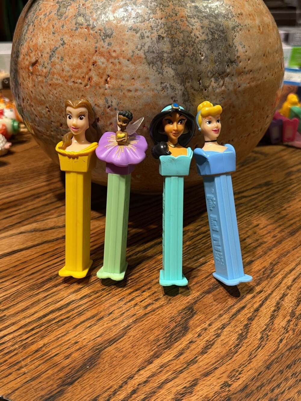 Lot of 4 Disney Princess PEZ Dispensers Belle Tinkerbell Jasmine Cinderella